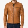 Tan Leather Motorcycle Jacket​ for Mens