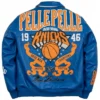 NBA New York Knicks Champions Pelle Pelle Blue Leather Jacket