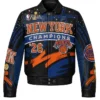 Limited-Edition NY Knicks JH Design 2026 Swarovski Crystal Leather Jacket