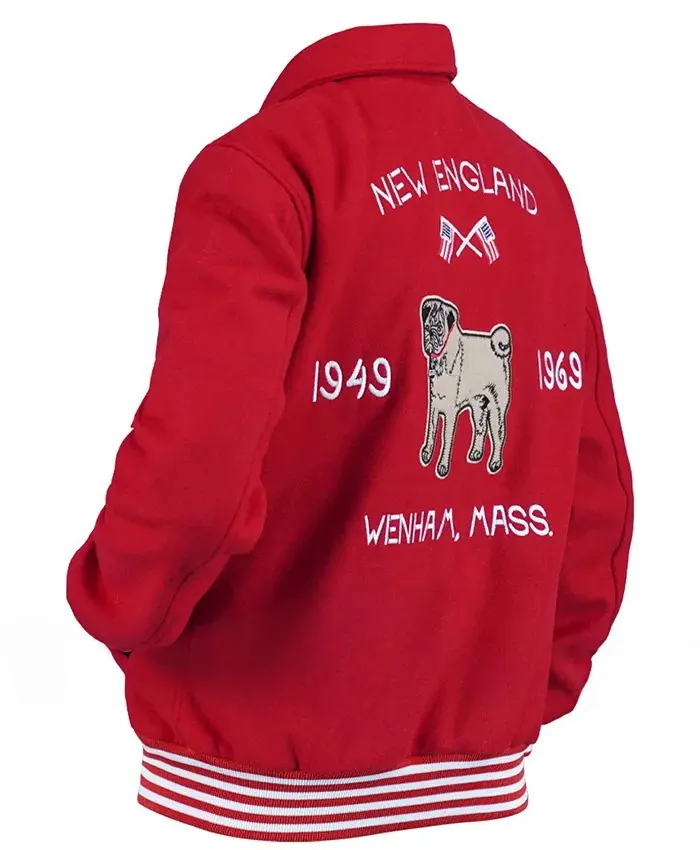 New York City 2026 BTS Kim Taehyung Red Varsity Jacket Back 1