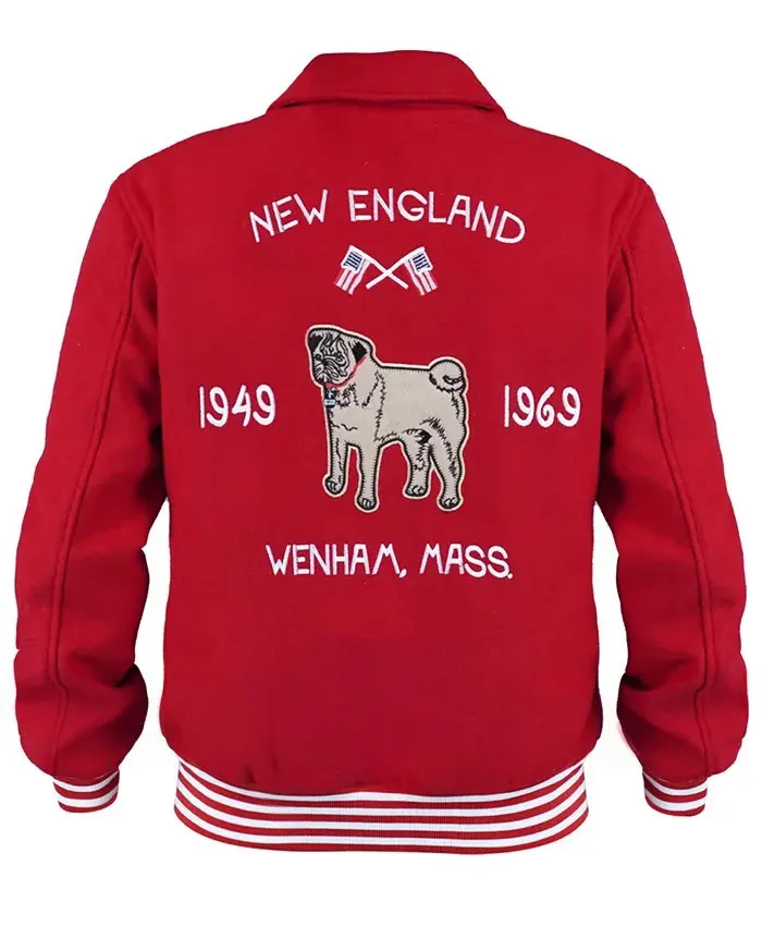 New York City 2026 BTS Kim Taehyung Red Varsity Jacket Back