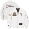 NY Knicks FISLL White 2026 NBA Team Leather Jacket