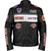 NY Knicks Moto Men’s Black Leather Jacket