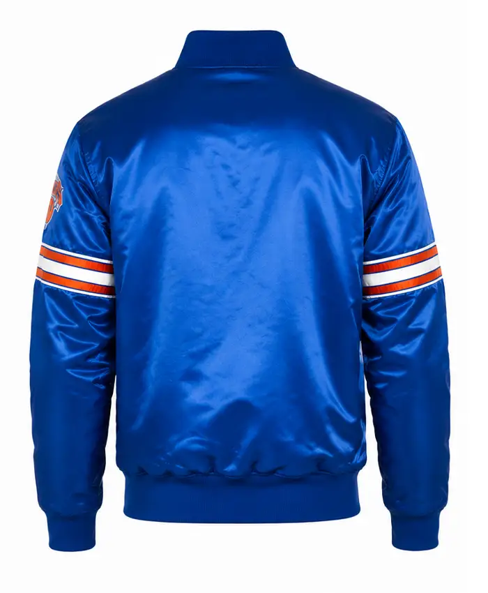 Ny Knicks Striped Royal Blue Jacket Front