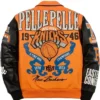 Pelle Pelle New York Knicks Orange and Black Jacket