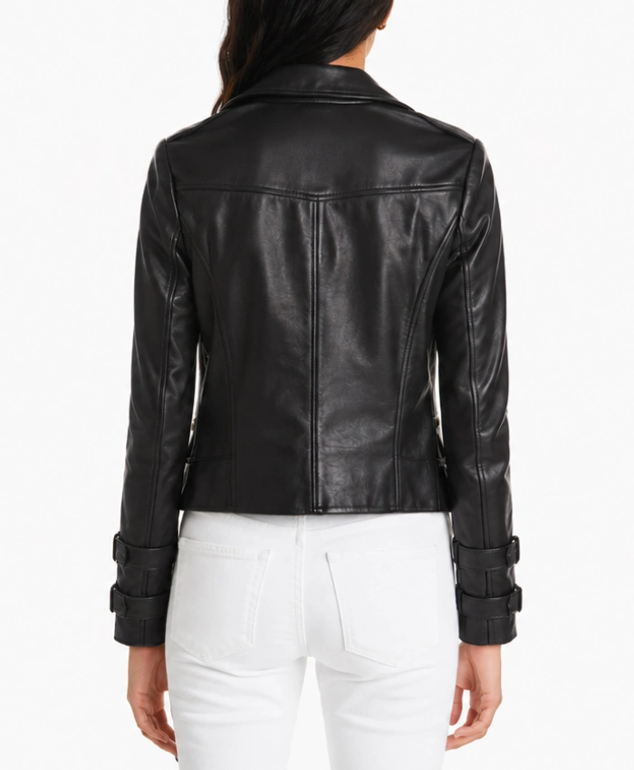Billie Black real Leather Moto Jacket