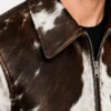 Shrit Collar Cowhide Leather Jacket For Mens