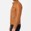 Mens Tan Leather Motorcycle Jacket​
