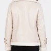Womens White B3 Shearling Leather Jacket