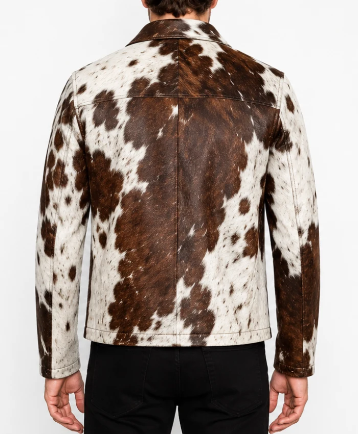 Shop Mens shirt Collar Cowhide Leather Jacket