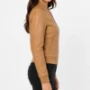 Shop Womens Tan Bomber Leather Jacket​