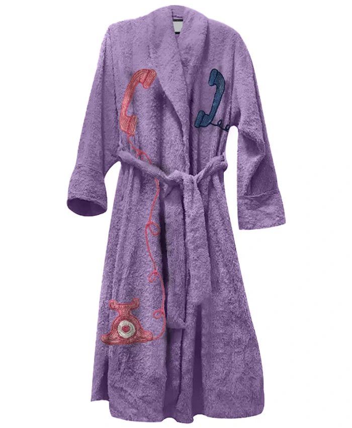 Classic Connection Bathrobe With Telephone Design