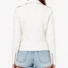 Womens White Leather Motorcycle Jacket