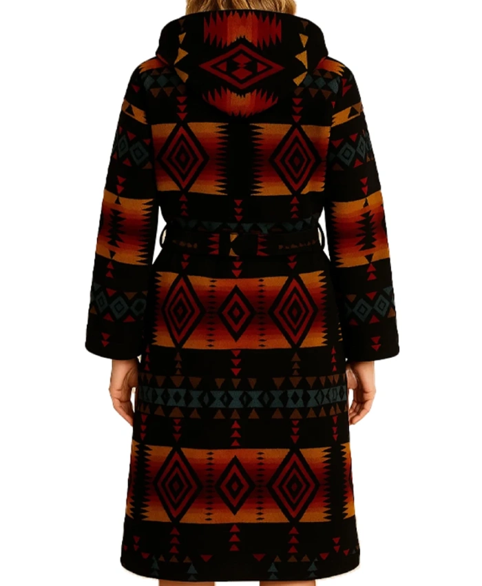 Aztec Print Hooded Bathrobe for women
