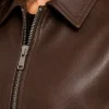 Womens Brown Cropped Leather Jacket