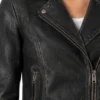 Womens Distressed Leather moto Style Jacket