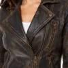 Buy Womens Distressed Leather Motorcycle Jacket​