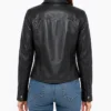 Women’s Minimalist Lambskin Leather Shacket in Black