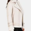 Womens White B3 Shearling Leather Jacket Women