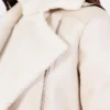 Womens White B3 Shearling Leather Jacket Womens