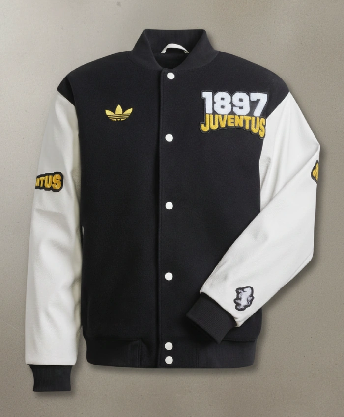 1897 JUVENTUS Black And White Varsity Letterman Jacket