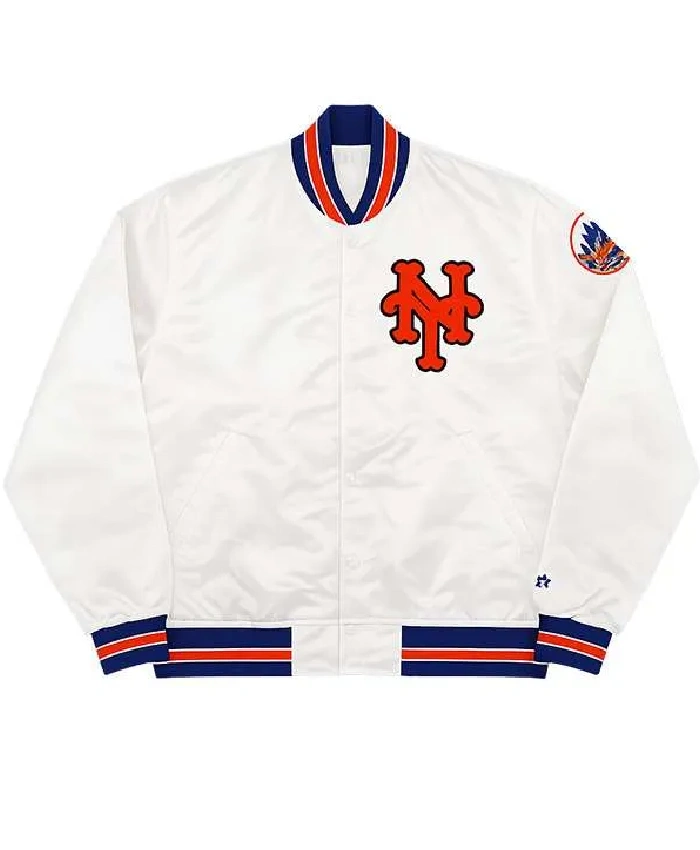 1980s NY Mets White Bomber Jacket