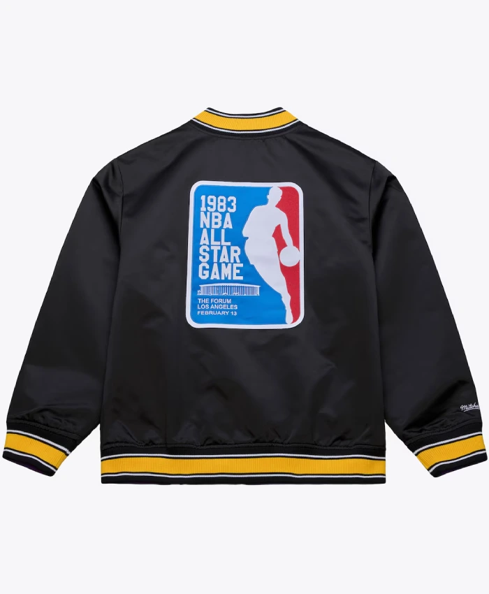 1983 NBA All Star Game Los Angeles Lakers Black Satin Full Zip Jacket