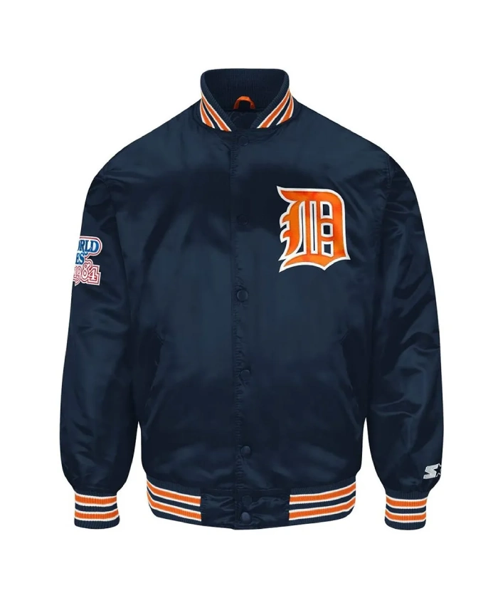 1984s Detroit Tigers Dugout Navy Satin Jacket