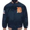 1984s Detroit Tigers Navy Bomber Full Snap Satin Jacket