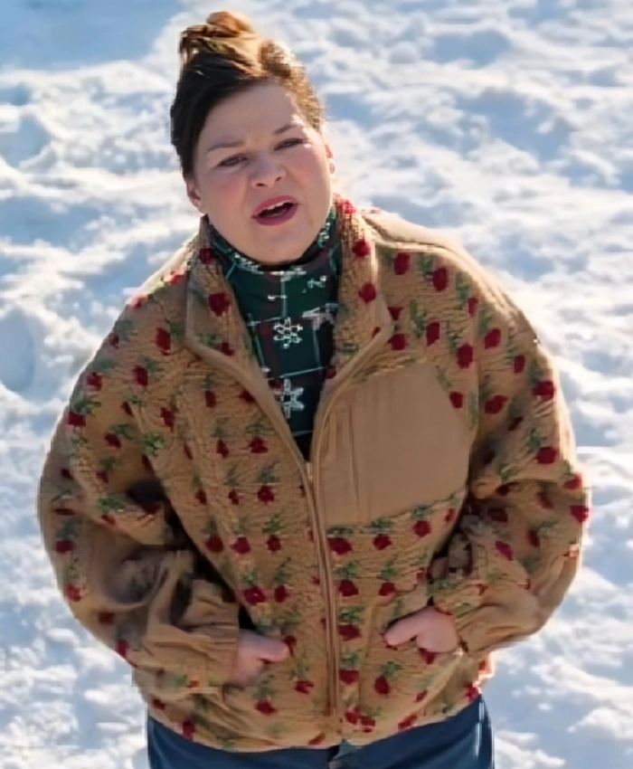 A Merry Little Ex-Mas Red Roses Printed Sherpa Jacket