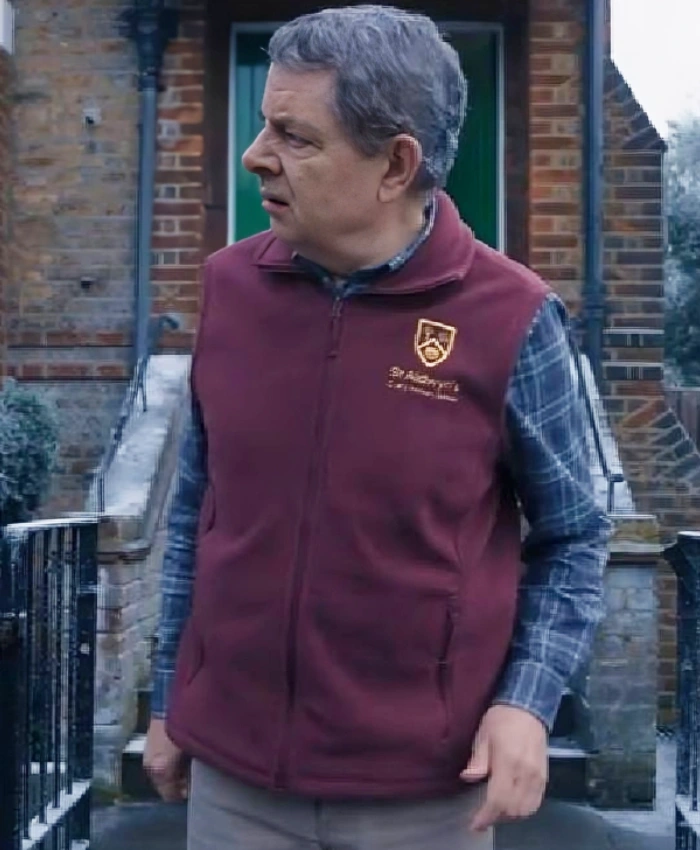 2025 Movie Man Vs Baby Rowan Atkinson Purple Zip Up Vest