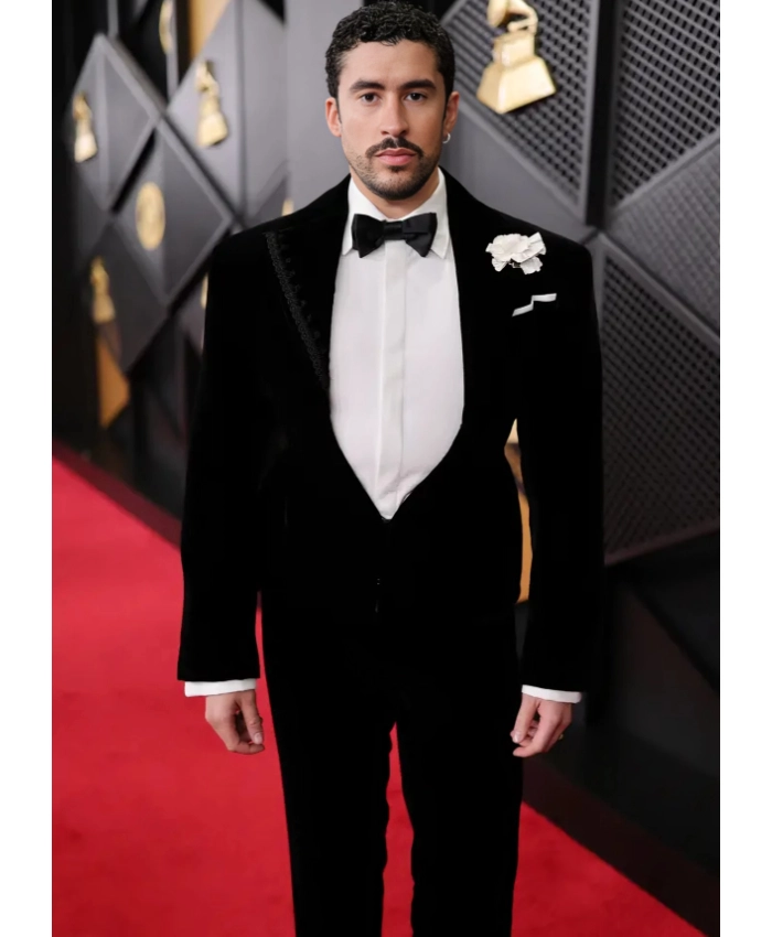 Bad Bunny 68th GRAMMY Awards Black Velvet Suit