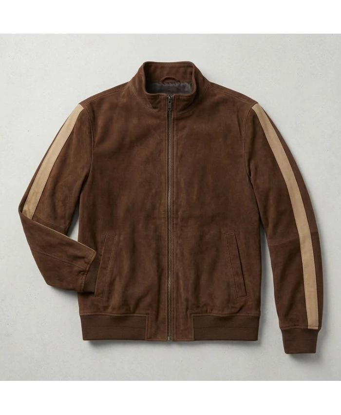 Barbara Palvin Paris Show Brown Suede Jacket - Image 3