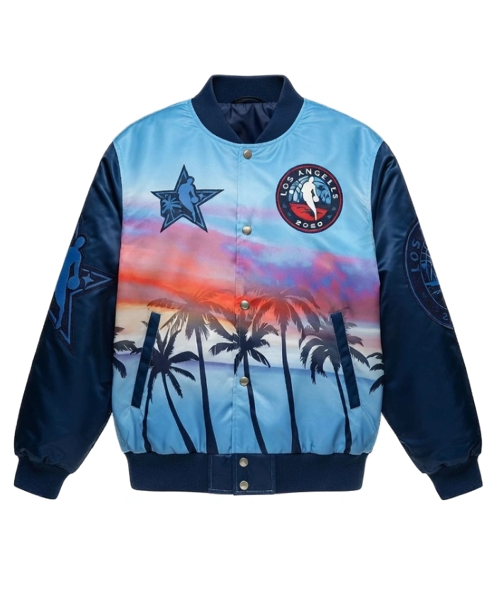 2026 NBA All Star Game Los Angeles Sunset Satin Varsity Jacket
