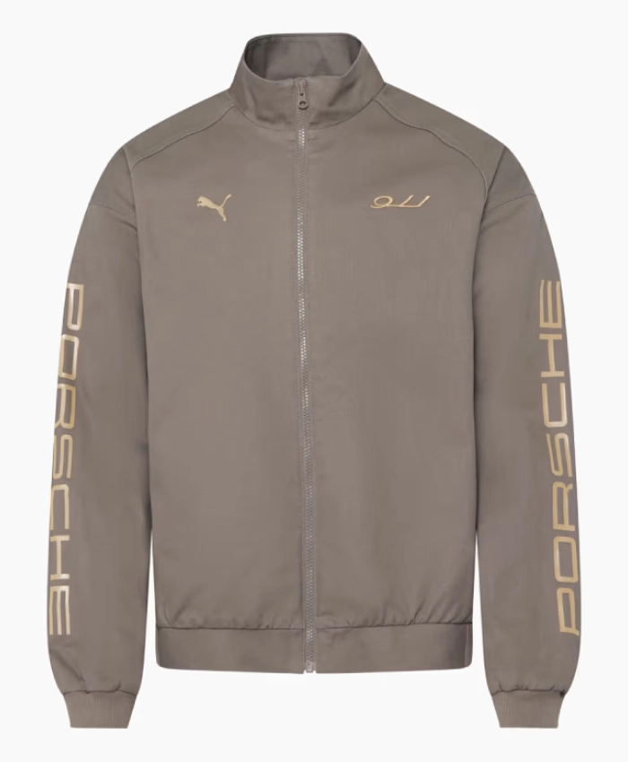 2026 PUMA x Porsche Legacy Pepita Lifestyle Black and White Taupe Jacket
