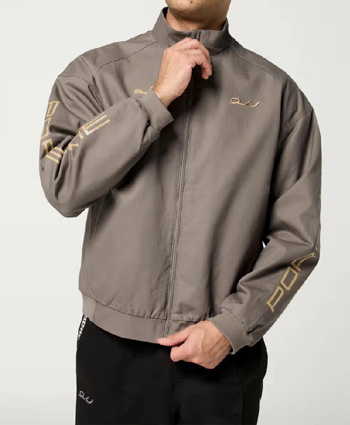 2026 PUMA x Porsche Legacy Pepita Lifestyle Taupe Jacket