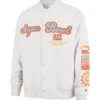 2026 Super Bowl LX 47 Stoney Clover Lane Snap Tab Grey Twill Bomber Jacket