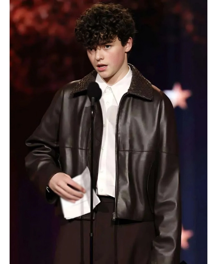 Owen Cooper Critics Choice Awards Leather Jacket
