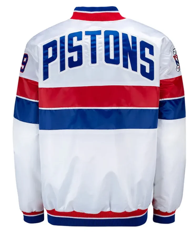 35th Anniversary Detroit Pistons White Jacket Back