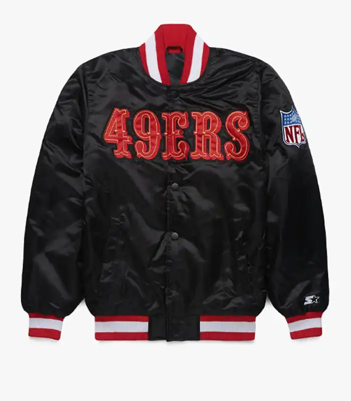 49ers Starter Black Varsity Jacket
