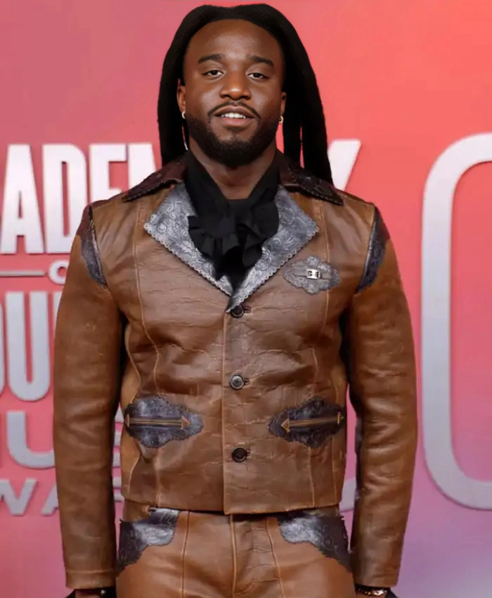 Shaboozey Academy Country Music Awards Leather Jacket