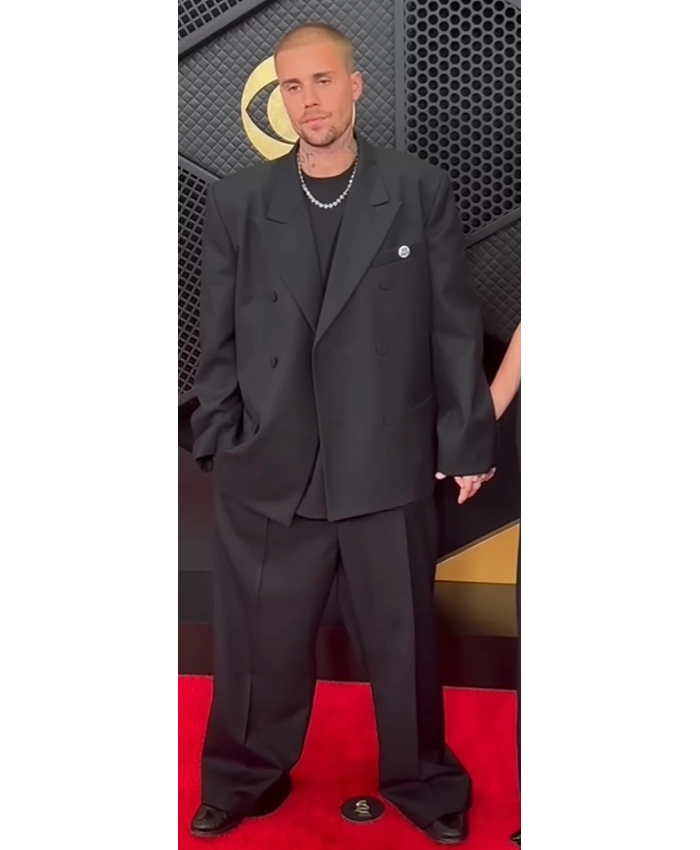 68th GRAMMY Awards Justin Bieber Oversized Black Suit