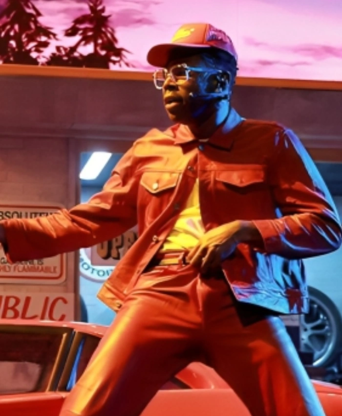 68th Grammy Awards 2026 Tyler The Creator Red Leather Jacket