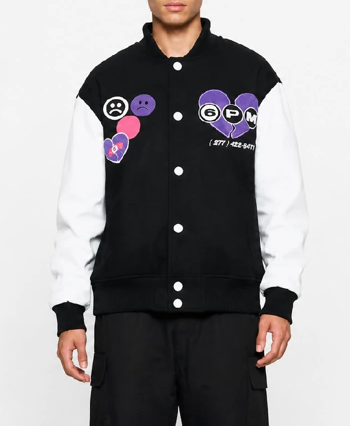 6PM Boys Season College Varsity Jacket Mens
