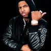6WA Rolling Stone Black Varsity Jacket For Men