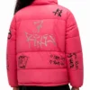 7 Rings Ariana Grande Pink Puffer Jacket Women
