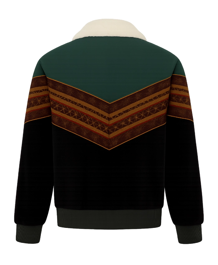 80s Aztec Suede Bomber Jacket