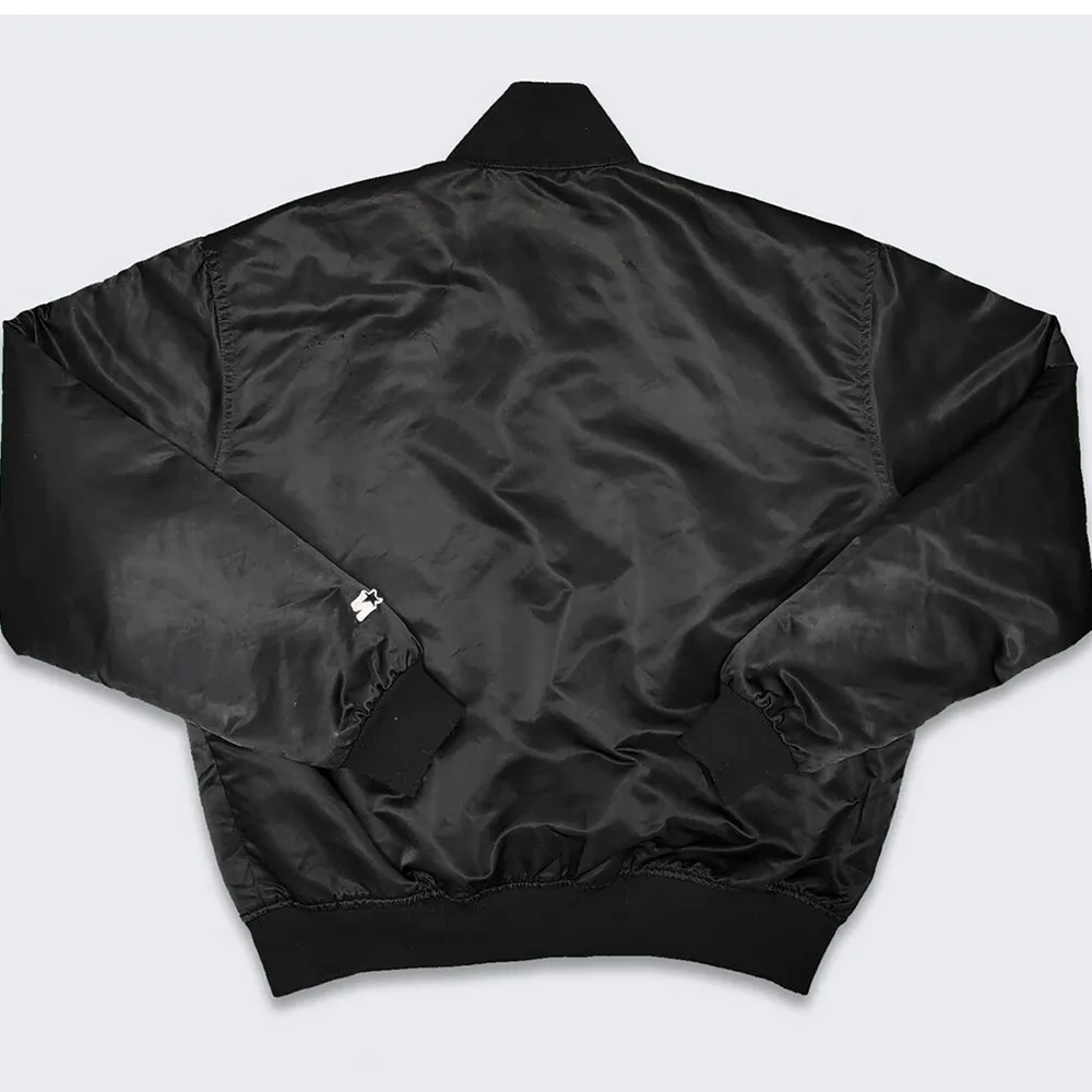 80s Detroit Pistons Black Jacket Back