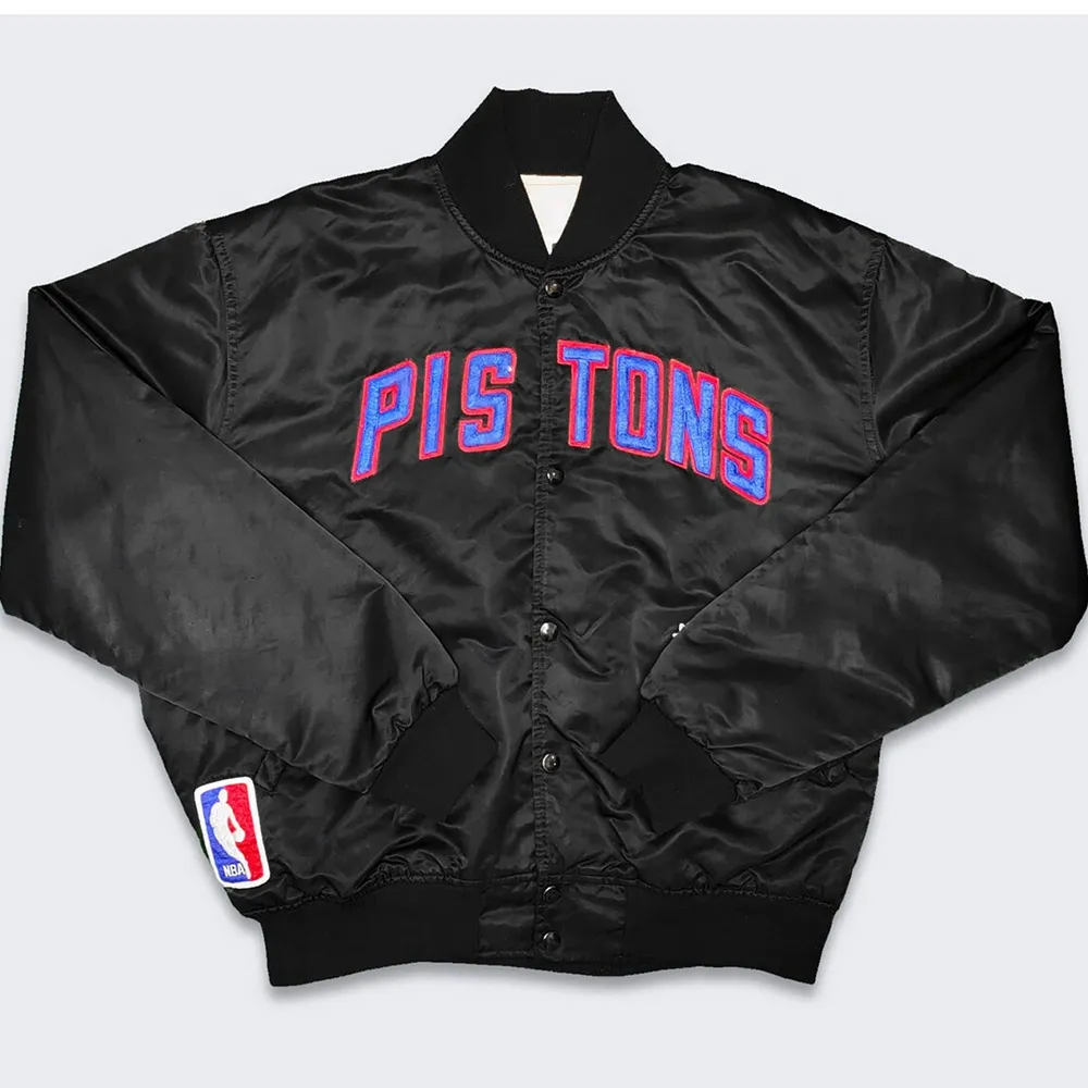80s Detroit Pistons Black Jacket