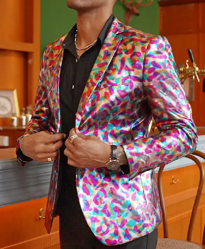90 Day Hunt For Love S01 Tim Malcolm Metallic Multicolor Blazer - Image 3